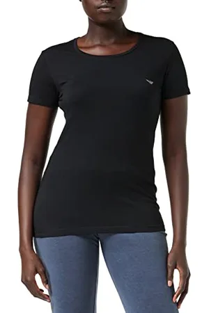 Emporio Armani Crew Neck T-Shirt Iconic Logoband, Maglietta Donna, (Black), L
