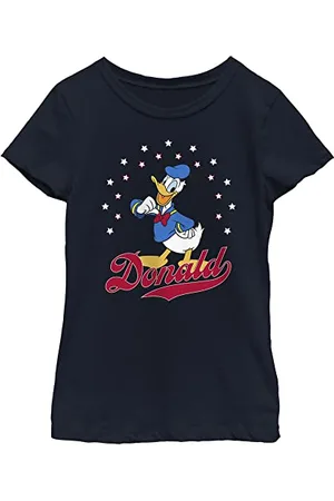 Disney Characters Donald Americana Solid Crew Tee - Maglietta da Ragazza, , XS