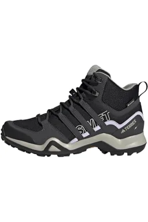 adidas Terrex Swift R2 Mid Gore-Tex Hiking Shoes, Scarpe da Trekking Donna, Core Black/Solid Grey/Purple Tint, 36 EU