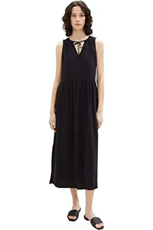 TOM TAILOR 1036669 Vestito, 14482-Deep Black, 46 Donna