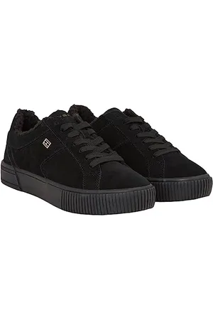 Tommy Hilfiger Sneakers Vulcanizzate Donna Suede Scarpe, (Black), 37 EU