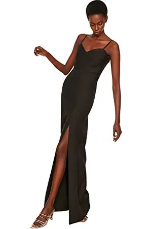 Trendyol Midi Bodycon Regular Dress Vestito, Black, 36 Donna