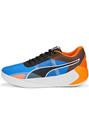 PUMA Fusion Nitro Team, Scarpe da Basket Unisex-Adulto, Bluemazing/Vibrant Orange, 38 EU