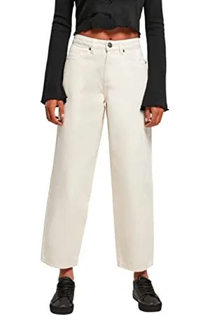 Urban classics Ladies High Waist Wide Leg Cropped Denim Pants Pantaloni, , 40 Donna