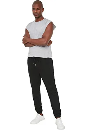 Trendyol Black Male Regular Fit Rubber Pantaloni della Tuta, S Uomini