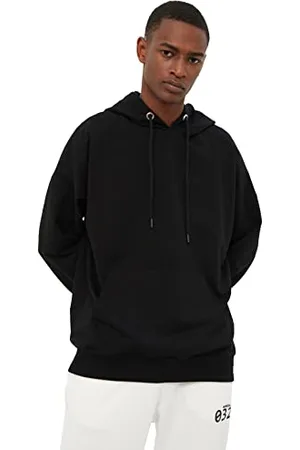 Trendyol Black Male-Felpa con Cappuccio Oversize, , L Uomo