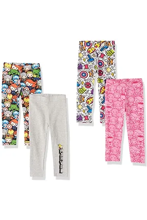 Amazon Disney | Marvel | Star Wars | Frozen | Princess Leggings Bambine e Ragazze, Pacco da 4, , 8 Anni