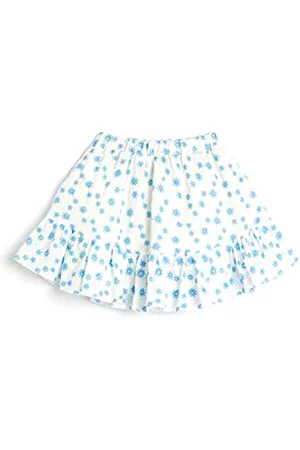 Koton Mini Skirt Cutwork Flower Embroidered Lined Cotton Gonna, (000), 7-8 Anni delle Ragazze
