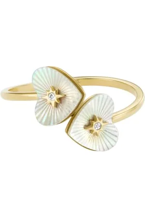 Fossil JF047347107 - Anello da donna Radiant Love -Tone, in acciaio inox con madreperla e cuore, Acciaio inossidabile, Nessuna pietra preziosa