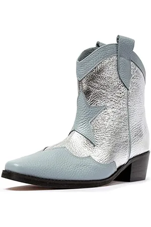L37 Handmade Shoes Stivali da Cowboy, Scamosciata, Fodera in Pelle, Scarpe Fatte a Mano, Cielo Pieno di Stelle, Western Boot Donna, , 37 EU