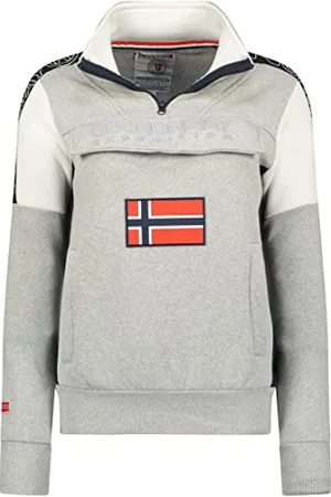 Geographical Norway Fagostino Lady - Donna Zip Hoodie Tasche - Felpa Maglione Giacca Cappuccio Maniche Lunghe - Abito Ideale Stagione Primavera Estate Autunno Inverno (Grigio chiaro M-taglia 2)