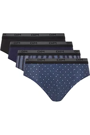 Dim Slip in 100% Cotone Uomo x4, Croce/Blu Denim/Righe/Nero, L
