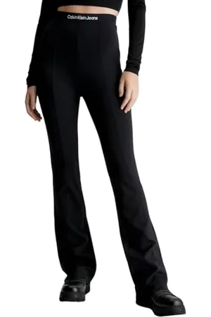 Calvin Klein Jeans Leggings Donna Logo Elastic Milano Sportivi, (Ck Black), L