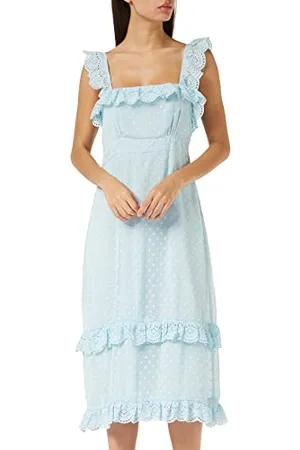 HOPE & IVY Il Vestito Longuette in Rete Dobby Senza Maniche Elea Occasioni Speciali, , 42 Donna