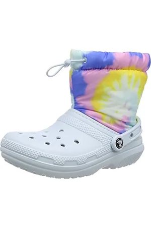 Crocs Unisex Adulto Classic Lined Neo Puff Tie Dye Boot Stivale, Mineral Blue, 38/39 EU