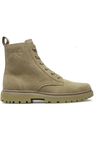 Calvin Klein Eva Boot Mid Laceup Iconic Dress YM0YM01070, Stivali Uomo, Beige (Triple Savannah Tan), 45.5 EU
