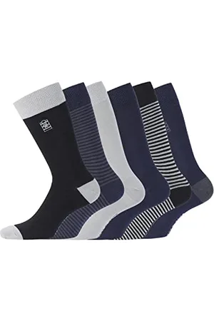 Serge Blanco Calzini Uomo cotone pettinato, set di 6 Calze Uomo Lunghe, comodi e casual, Grigio, Grigio, Taglie 39/42