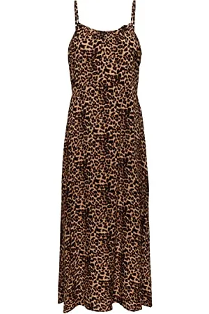 Pieces® Pcnya Slip Ankel Dress BF BC Vestito, Nero/AOP: Leo, XS Donna