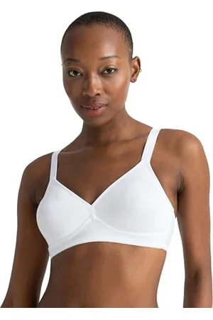 Dorina Daniela Bralette Senza Ferretto, Cotone Jersey a Copertura Completa con Ali a U, Rinforzi Laterali e Spalline Regolabili, Bianco