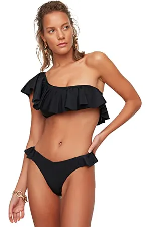 Trendyol Scollo Dettagliato a Vita Alta Bikini Bottoms, , 42 Donna