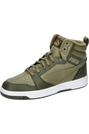 PUMA Rimbalzo V6 Mid WTR Jr, Scarpe da Ginnastica, Alpine Snow Sand Dune White, 37.5 EU