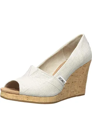 TOMS Classic Wedge, Sandalo con zeppa Donna, Bianco (Sporco), 40 EU