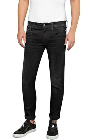 Replay Jeans Hyperflex Slim-Fit Anbass da Uomo con Elasticità, Nero (Nero 098), W34 x L30