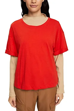 ESPRIT Edc by 082cc1k335 T-Shirt, 635/arancione Rosso, XXS Donna