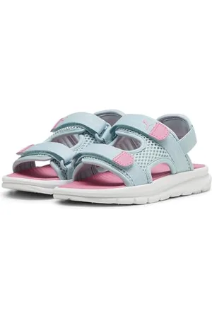 PUMA Evolve Sandal PS, Slide, Turquoise Surf-Fast Pink White, 32 EU