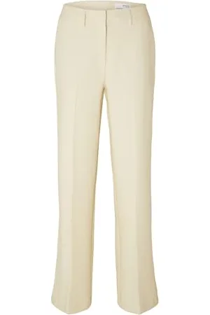 SELECTED Slfrita MW Wide Pant Birch Noos Pantaloni in Tessuto, , 46 Donna