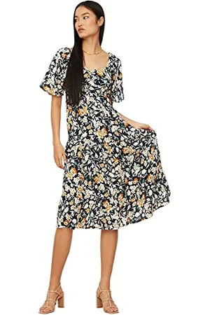 Trendyol Women Midi A-Line Regular Fit Woven Dress, Women Midi A-Line Abito in Tessuto dalla vestibilità Regolare Donna,