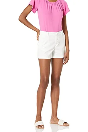 Amazon Pantaloncini Kaki con Cucitura Interna da 9 cm a Vita Medio Alta Donna, , 42-44