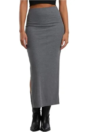 Urban classics Tb6940-ladies Rib High Slit Skirt Gonna, , S Donna