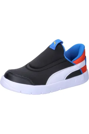PUMA Courtflex v3 SLIPTECH Inf, Sneaker Unisex-Bimbi 0-24, Black White-Redmazing, 22 EU