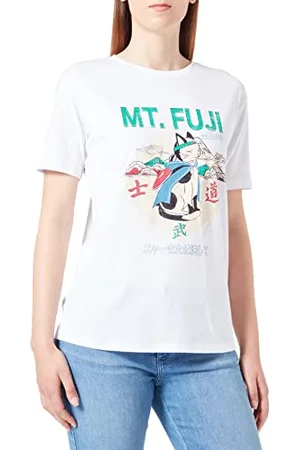 Koton Maglietta a Maniche Corte con Stampa Far East T-Shirt, (010), M Donna