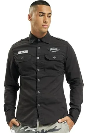 Brandit Luis Vintage Shirt Long Sleeve, Uomo, Black, 5XL