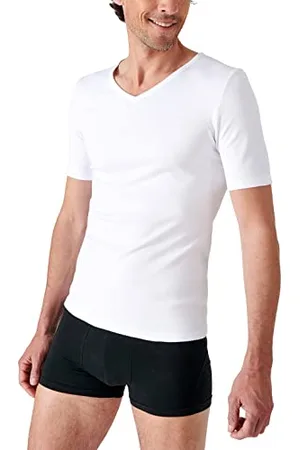 Damart T-Shirt con Scollo a V, Maniche Corte, Filato Classico in Thermolactyl Maglietta, (Blanc), XL Uomo