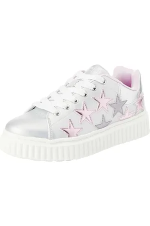 Skechers Street Girls, Sneaker, Silver Synthetic/Multi Trim, 37.5 EU