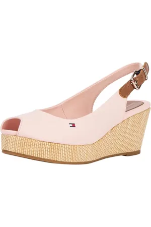 Tommy Hilfiger Donna Espadrillas Wedge Iconic Elba Sling Back Wedge Tacco a Zeppa, Rosa (Whimsy Pink), 40