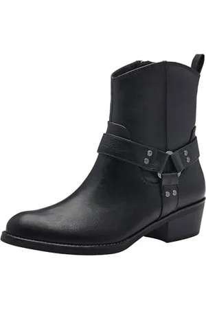 Marco Tozzi Stivaletti da donna con tacco a blocco in stile cowboy color (black) 39 EU