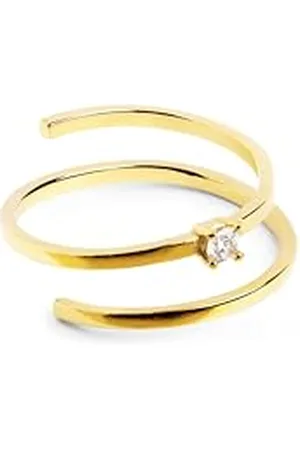 SINGULARU Anello Spiral Spark. Regolabile. Argento Sterling 925 con Finitura Placcata 18Kt. Misura Unica. Gioielli da Donna