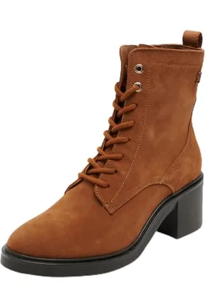 Tommy Hilfiger Donna Stivali Suede Mid Heel Laceup con Tacco, Marrone (Driftwood Brown), 38
