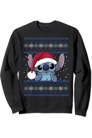 Disney Lilo & Stitch Santa Hat Stitch Ugly Sweater Style Felpa