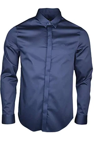 Armani Exchange Smart Stretch Satin Camicia, Uomo, , XS