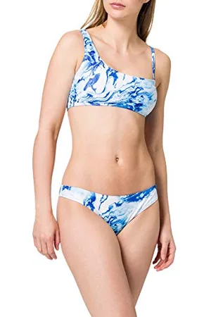 Urban classics Bikini Donna Mare, Bikini Donna a Due Pezzi, Slip a Vita Bassa, Reggiseno Asimmetrico e Coppe Estraibili, Colore bianco oceano Taglia S