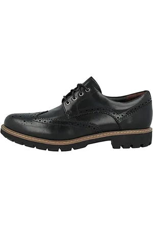 Clarks Batcombe Wing Scarpe Stringate Derby Uomo, Nero (Black Leather), 41.5 EU