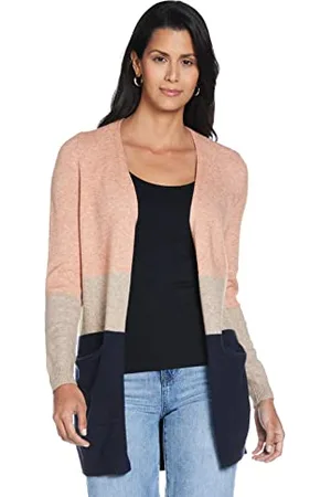 ONLY Queen L/S Long Cardigan Knt Noos Cardigan Donna, (Misty Rose Stripes//Night Sky), Medium