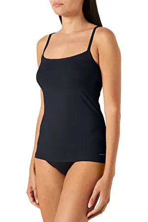 Skiny Damen Spaghettishirt 2er Pack Micro Advantage Canottiera, Black, 44 (Pacco da 2) Donna