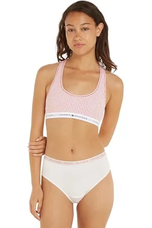 Tommy Hilfiger Bralette Print UW0UW04548 Reggiseni, (Mini Geo Coral Clay), L Donna