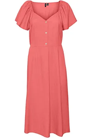 VERO MODA Vmmymilo SS Calf Dress Wvn Ga Vestito, , S Donna